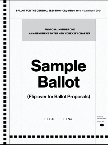 Modèle de bulletin de vote pour les propositions mises au vote de la ville de New York